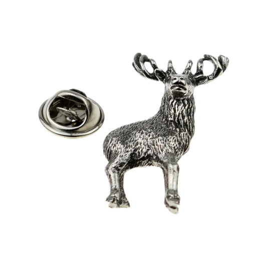 Standing Stag Pewter Lapel Pin Badge - Ashton and Finch