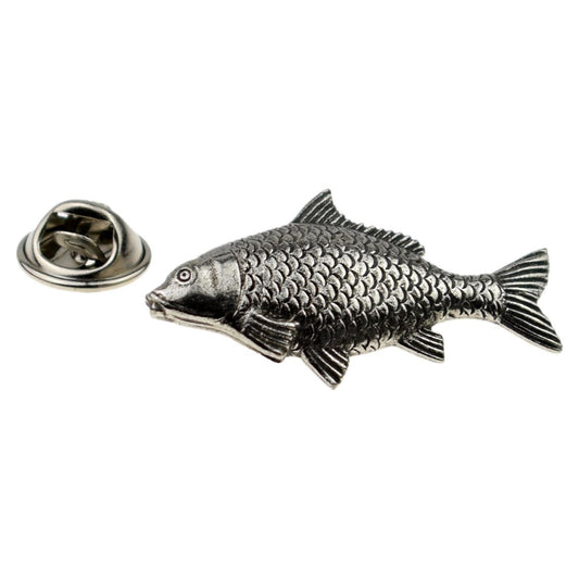 Carp Fish Pewter Lapel Pin Badge - Ashton and Finch