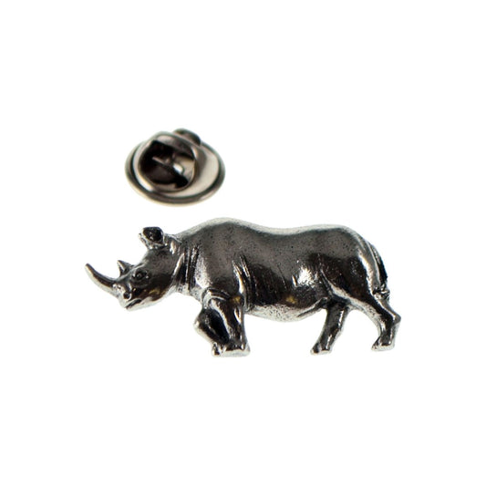 Rhino Pewter Lapel Pin Badge - Ashton and Finch