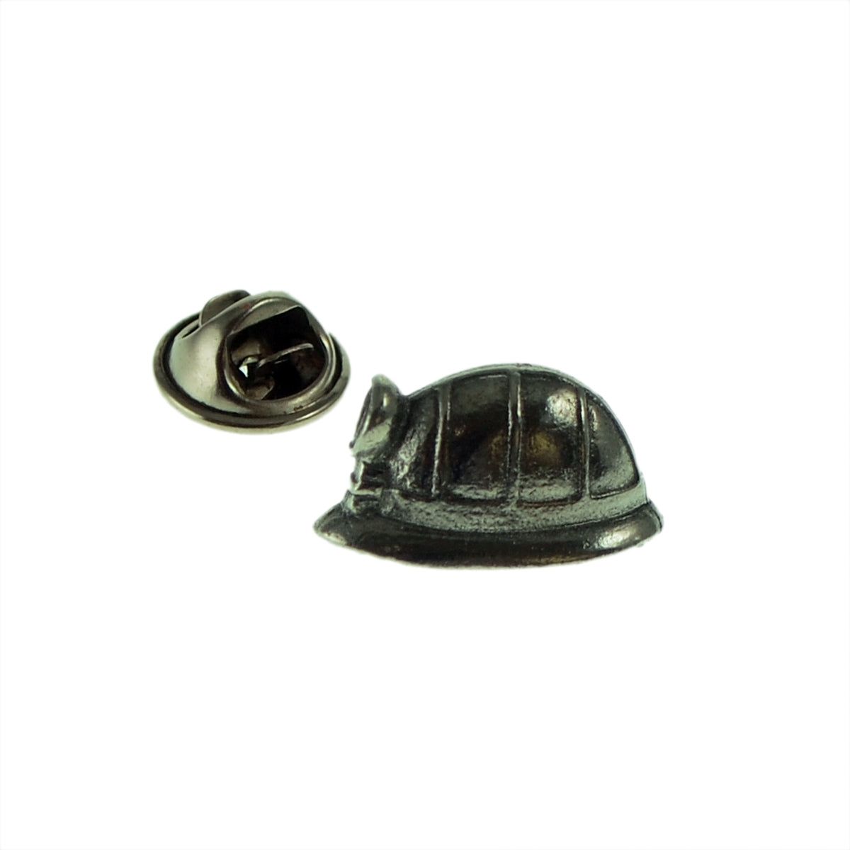 Miners Helmet Pewter Lapel Pin Badge - Ashton and Finch