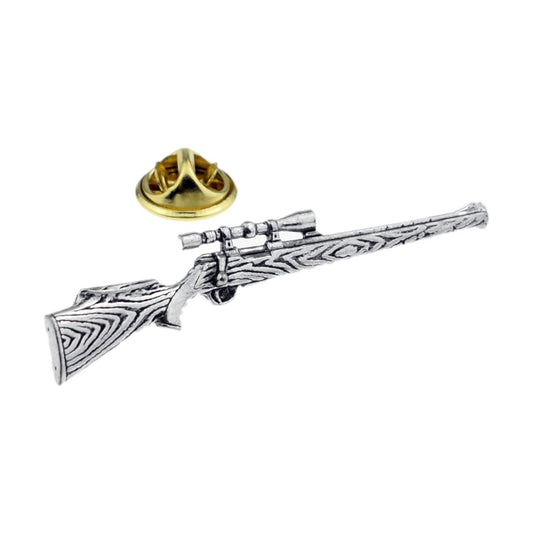 Hunting Rifle with Sight Pewter Lapel Pin Badge - Ashton and Finch
