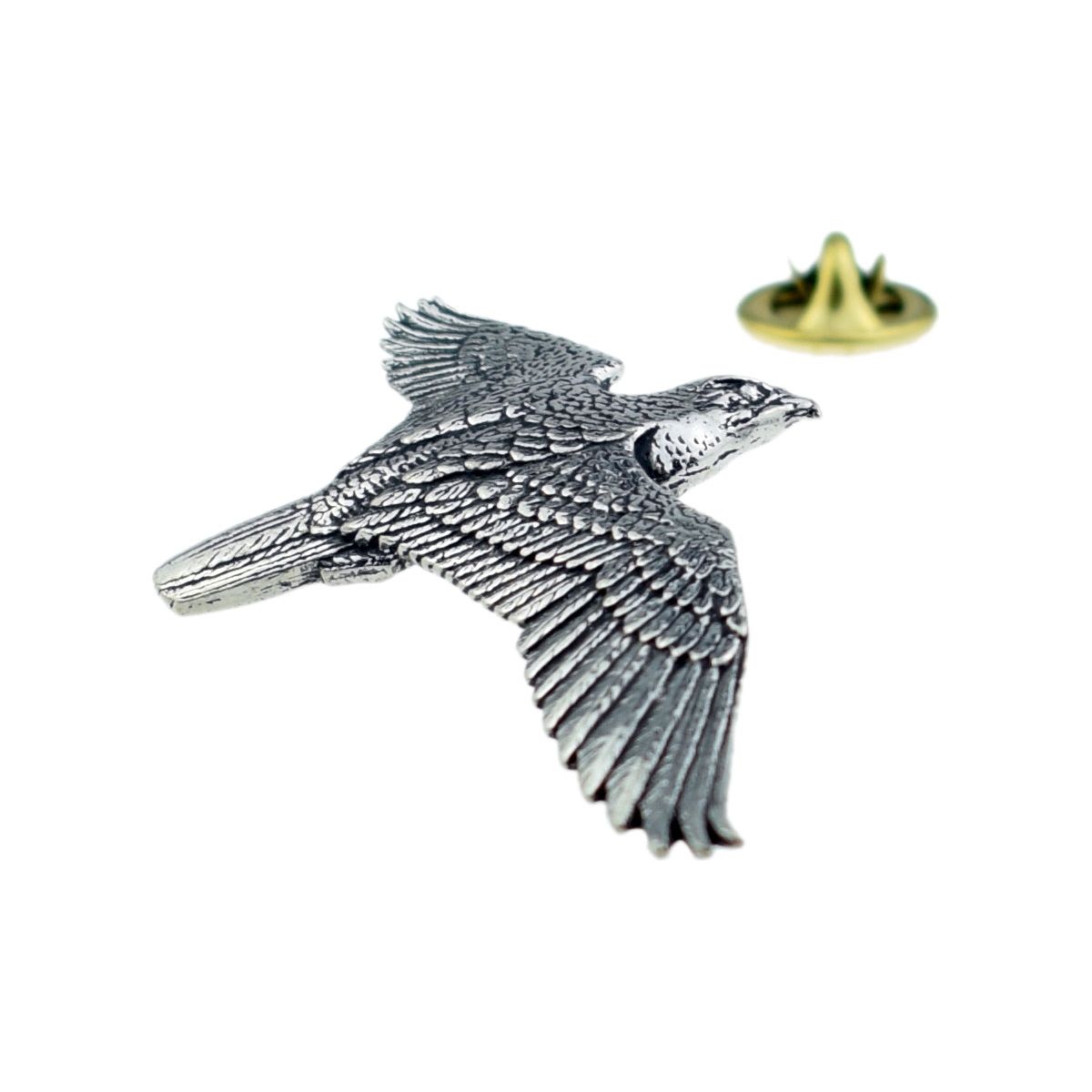 Swooping Falcon English pewter Lapel Pin Badge - Ashton and Finch