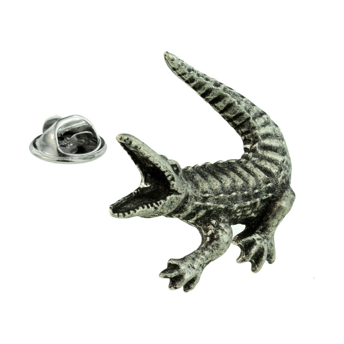 Crocodile Alligator Lapel Pin Badge In British Pewter - Ashton and Finch