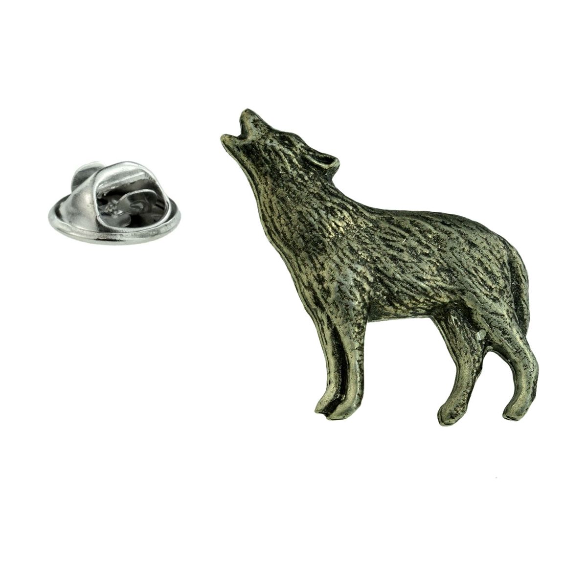 Howling Wolf Lapel Pin Badge In British Pewter - Ashton and Finch