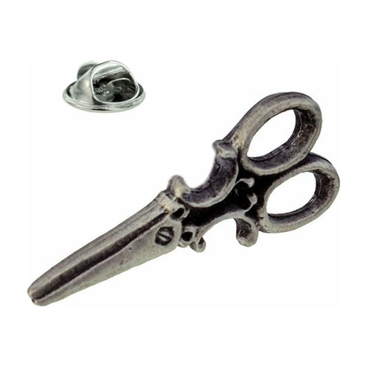 Scissors Hairdressers Dressmakers Lapel Pin Badge In British Pewter - Ashton and Finch