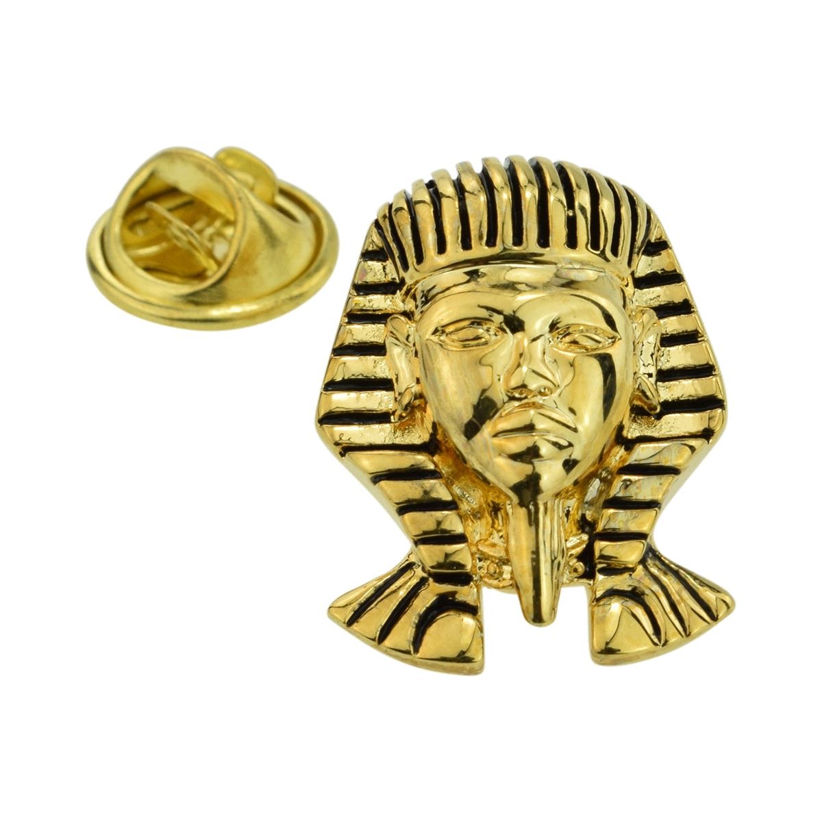 Detailed Pharaoh King Tut Mask Lapel Pin Badge - Ashton and Finch
