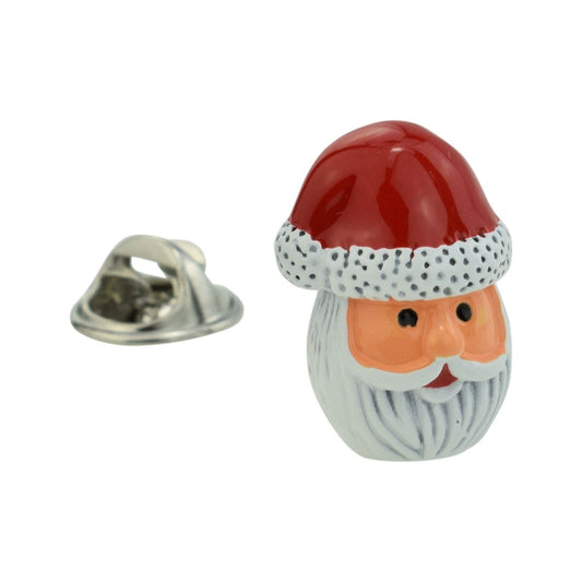 Father Christmas Santa Head Lapel Pin Badge - Ashton and Finch