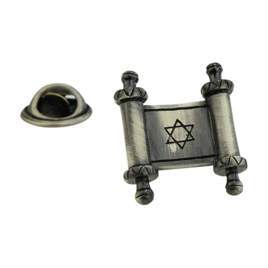 Antique finish Torah Scroll Lapel Pin Badge - Ashton and Finch