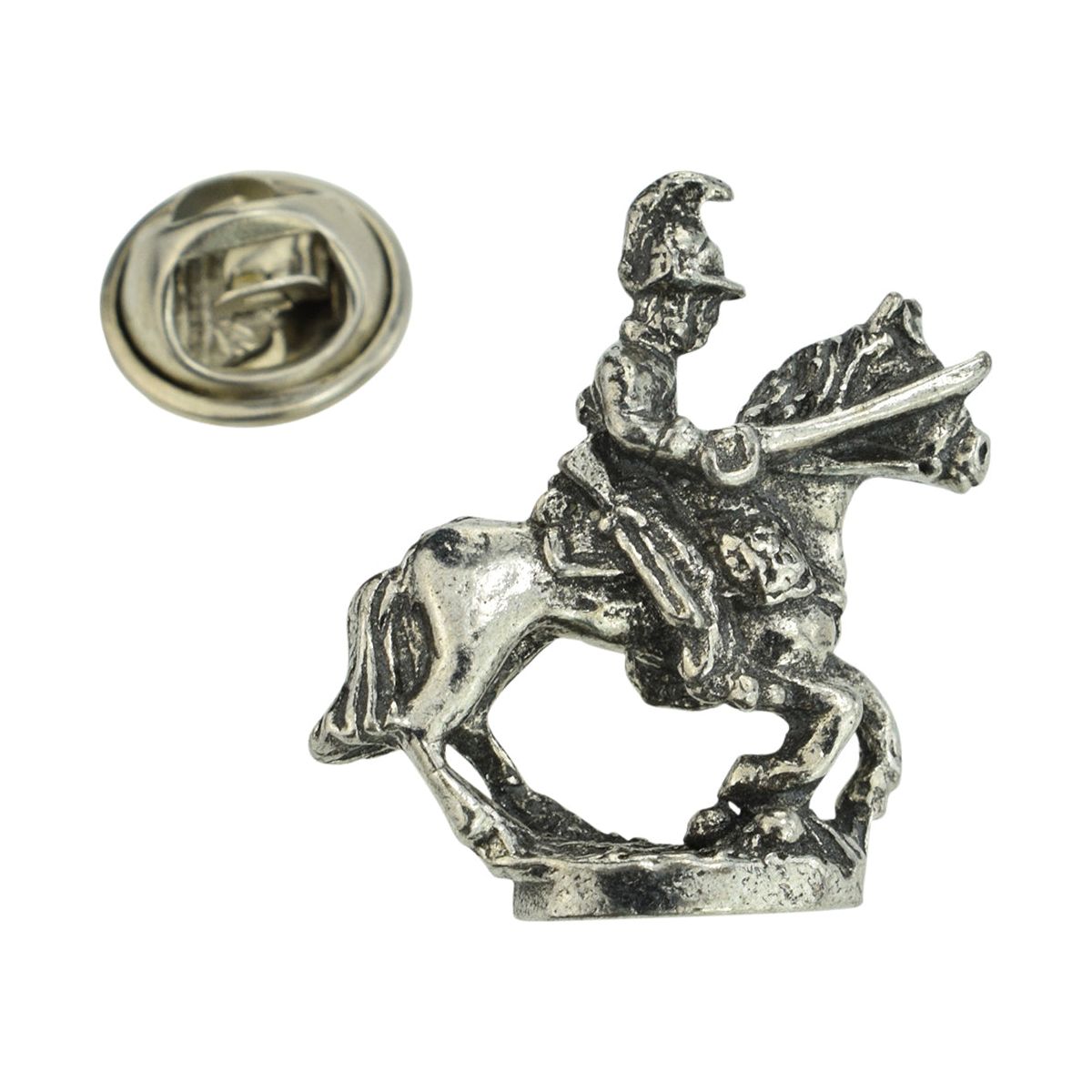 Waterloo Cavalry Rider Pewter Lapel Pin Badge - Ashton and Finch