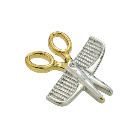 Comb & Scissors Lapel Pin Badge - Ashton and Finch