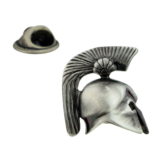 Antique Finish Greek Battle Helmet Lapel Pin Badge - Ashton and Finch