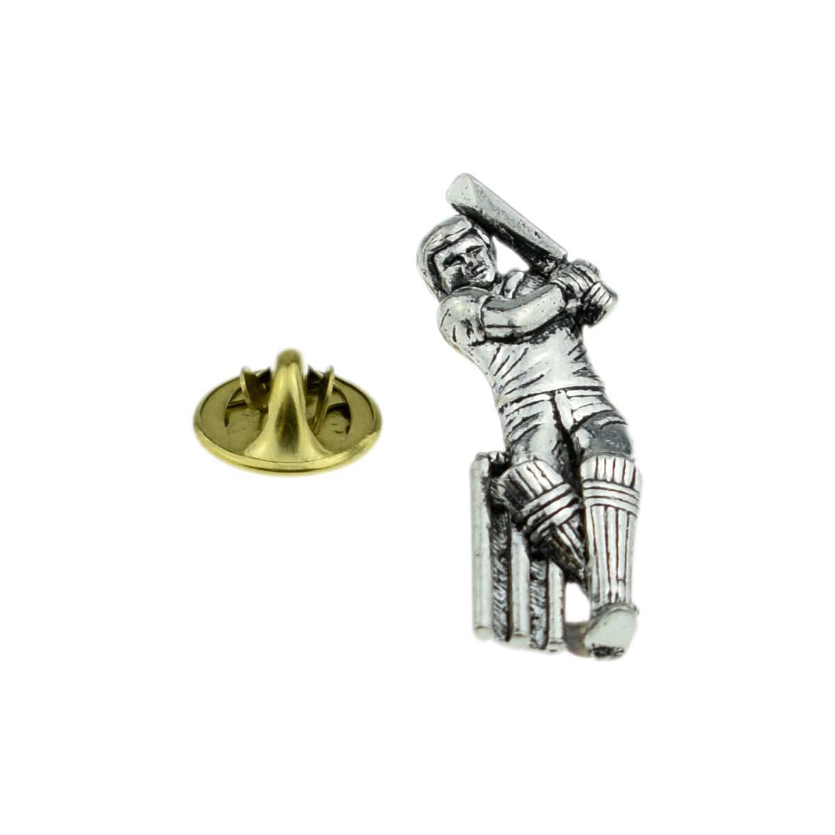 Cricketer Pewter Lapel Pin Badge - Ashton and Finch