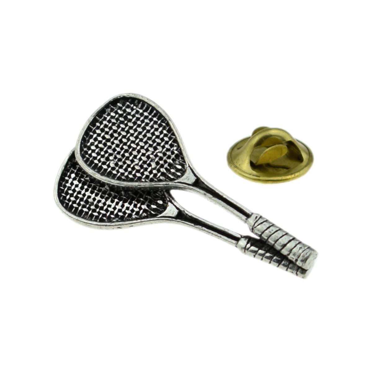 Squash Rackets English Pewter Lapel Pin Badge - Ashton and Finch