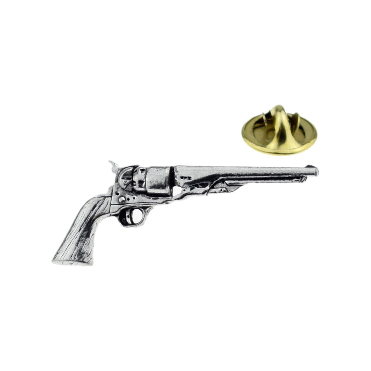 Antique Revolver Pistol Gun Pewter Lapel Pin Badge - Ashton and Finch