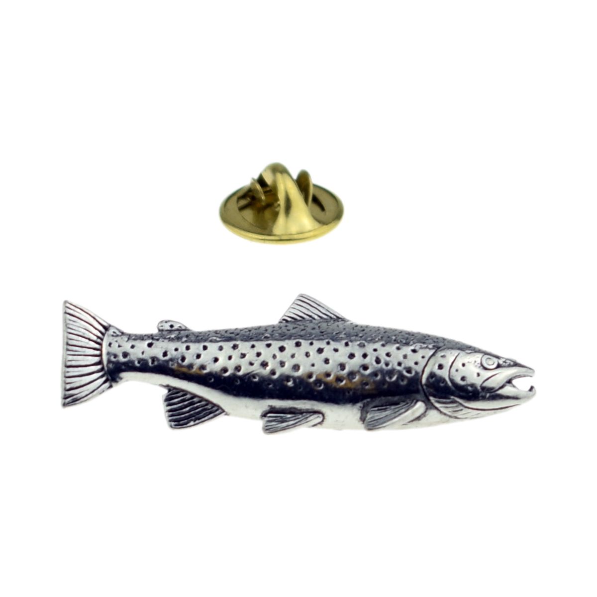 Brown Trout Fish Pewter Lapel Pin Badge - Ashton and Finch