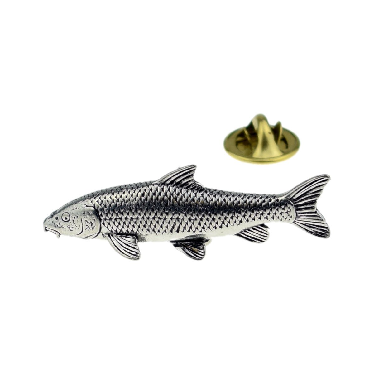 Barbel Fish Pewter Lapel Pin Badge - Ashton and Finch