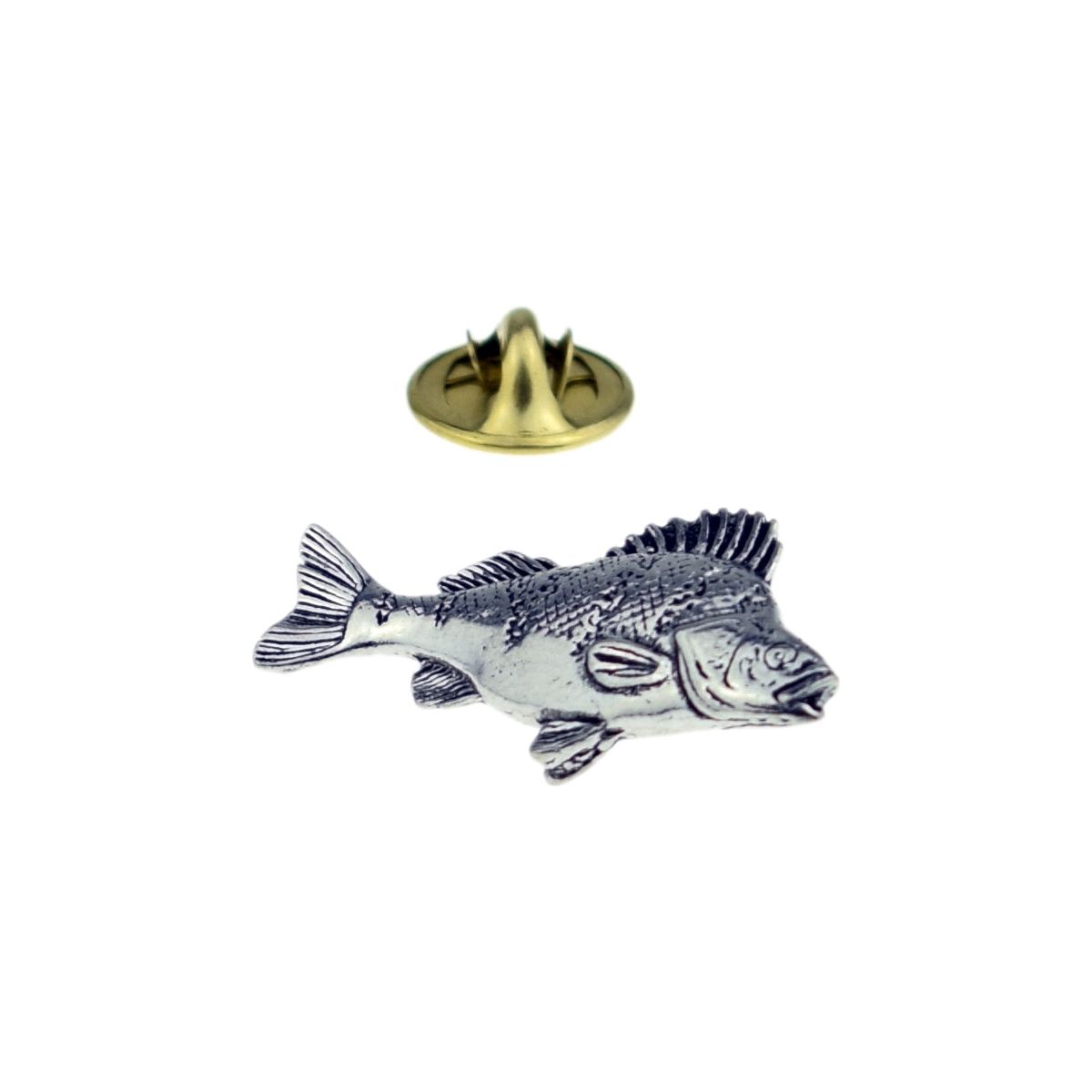 Large Perch fish fishing English Pewter Lapel Pin Badge - Ashton and Finch