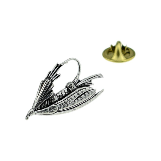 Large Fishing Fly Pewter Lapel Pin Badge - Ashton and Finch