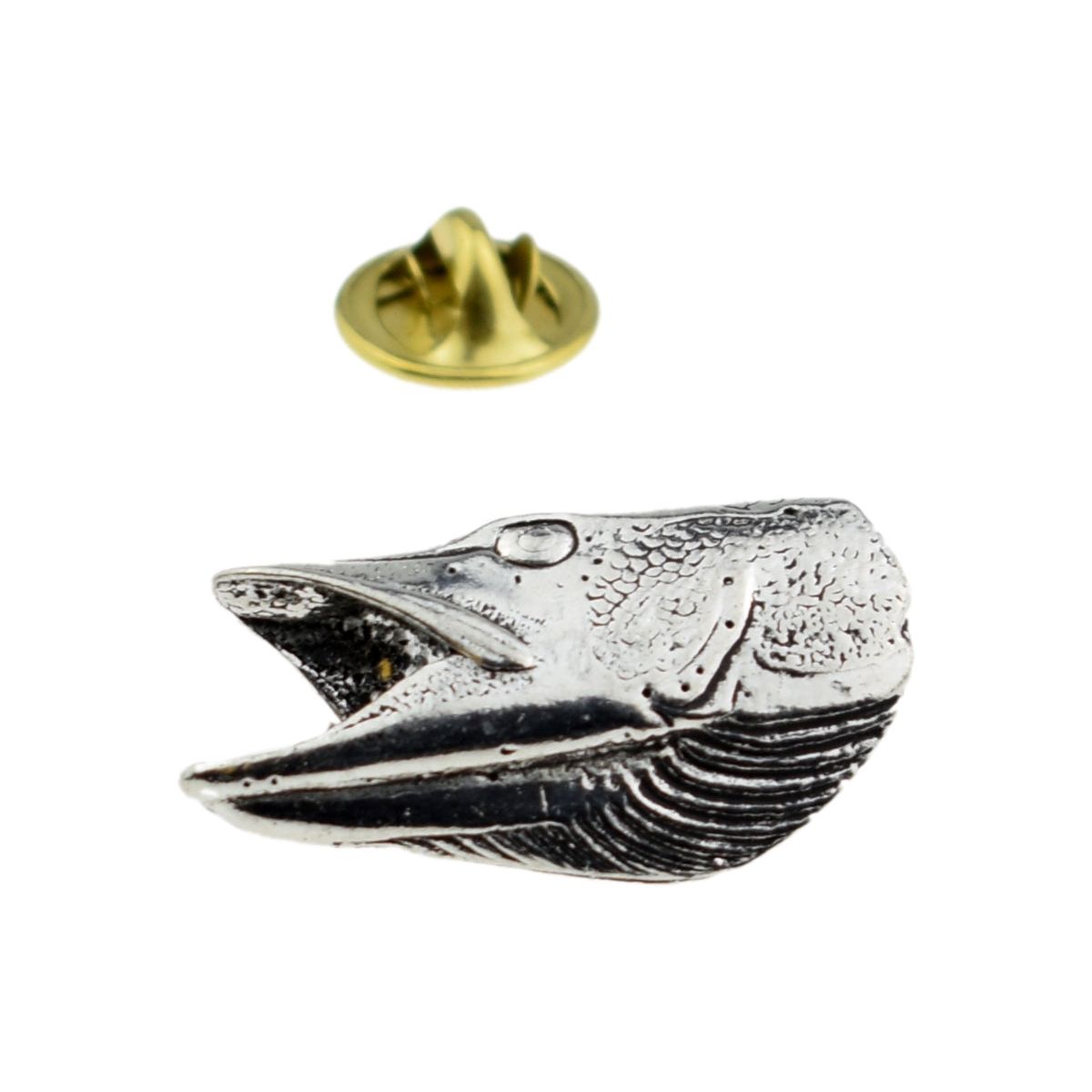 Pike's Head Fishing Pewter Lapel Pin Badge - Ashton and Finch