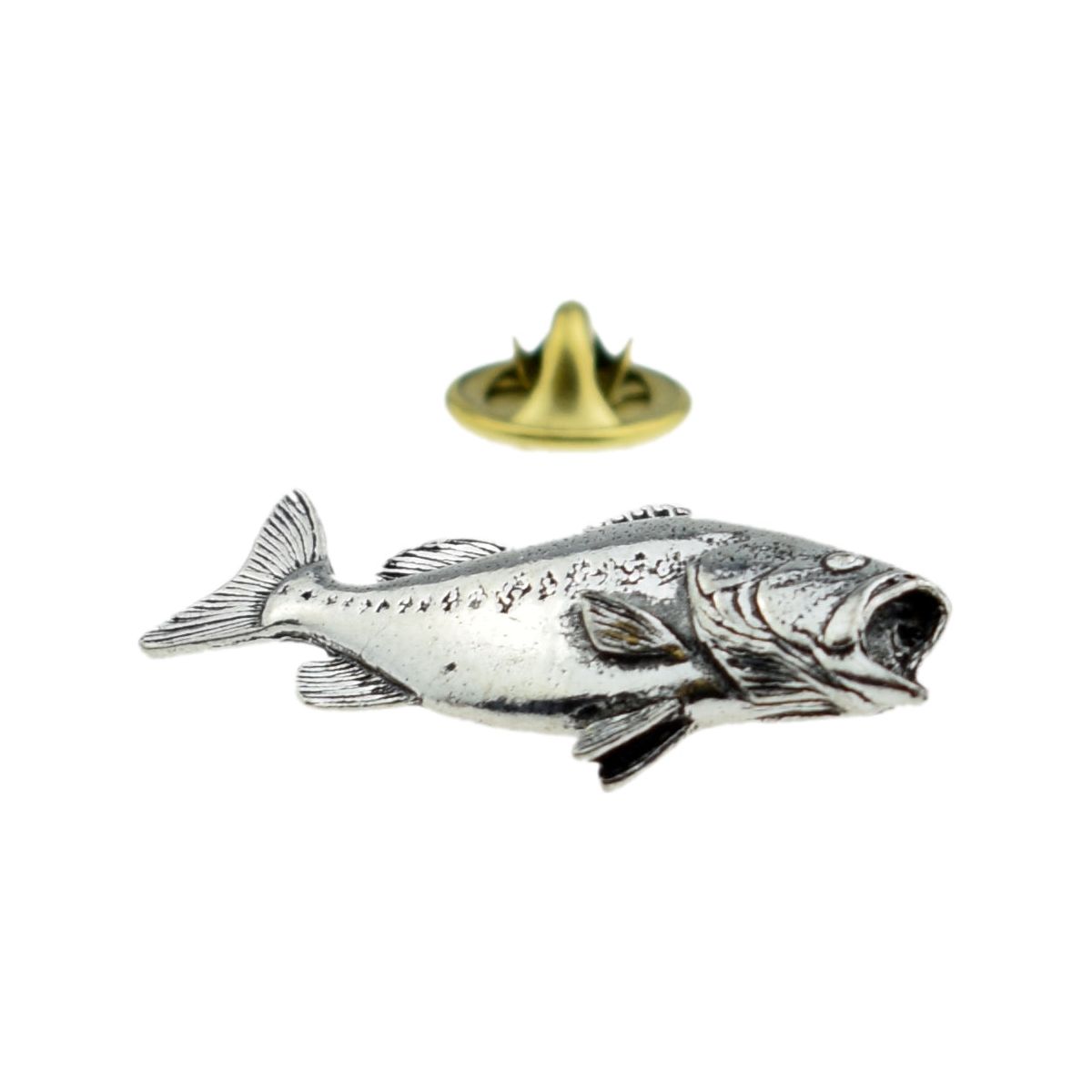 Pewter BASS Fish, Lapel Pin Badge - Ashton and Finch