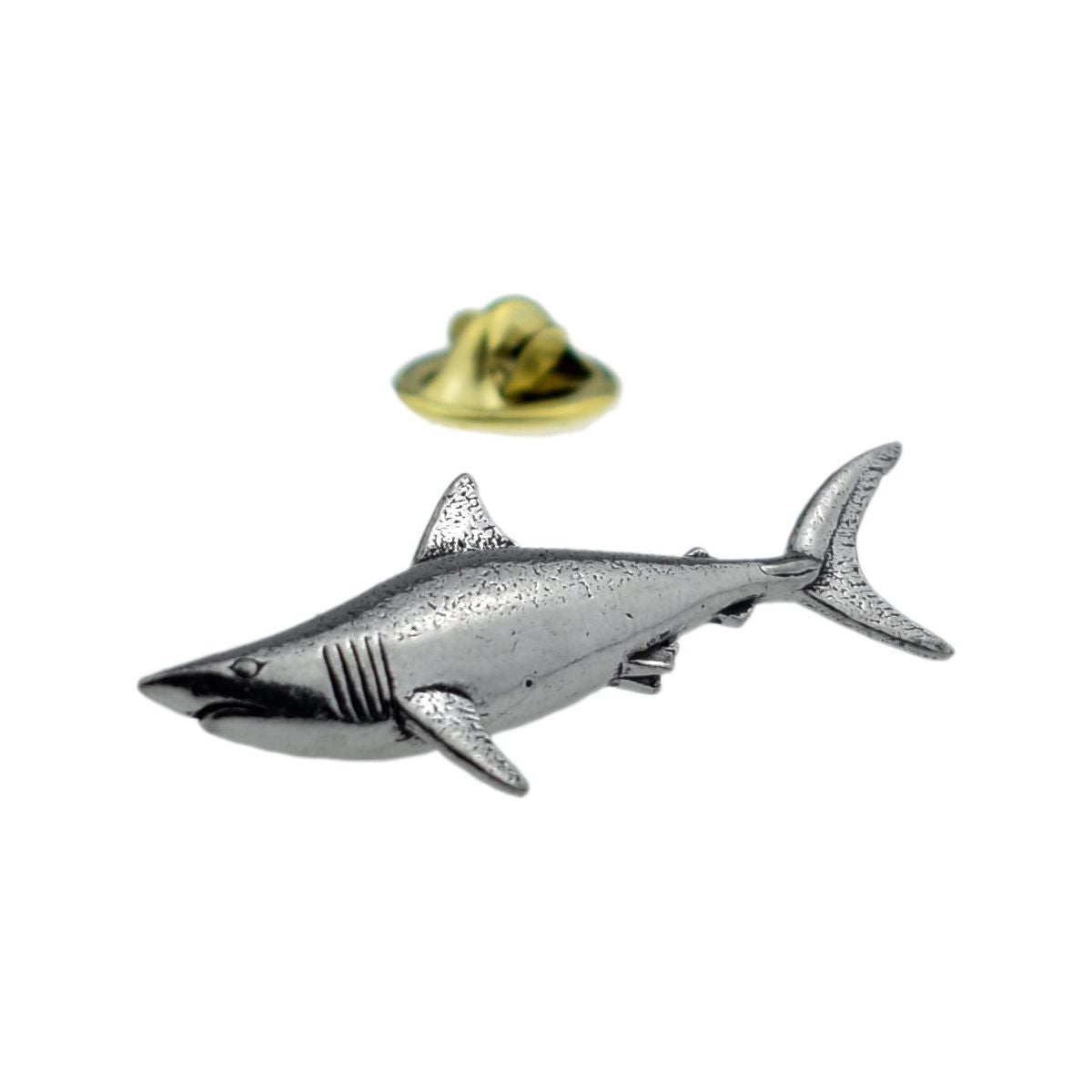 Mako Shark Pewter Lapel Pin Badge - Ashton and Finch