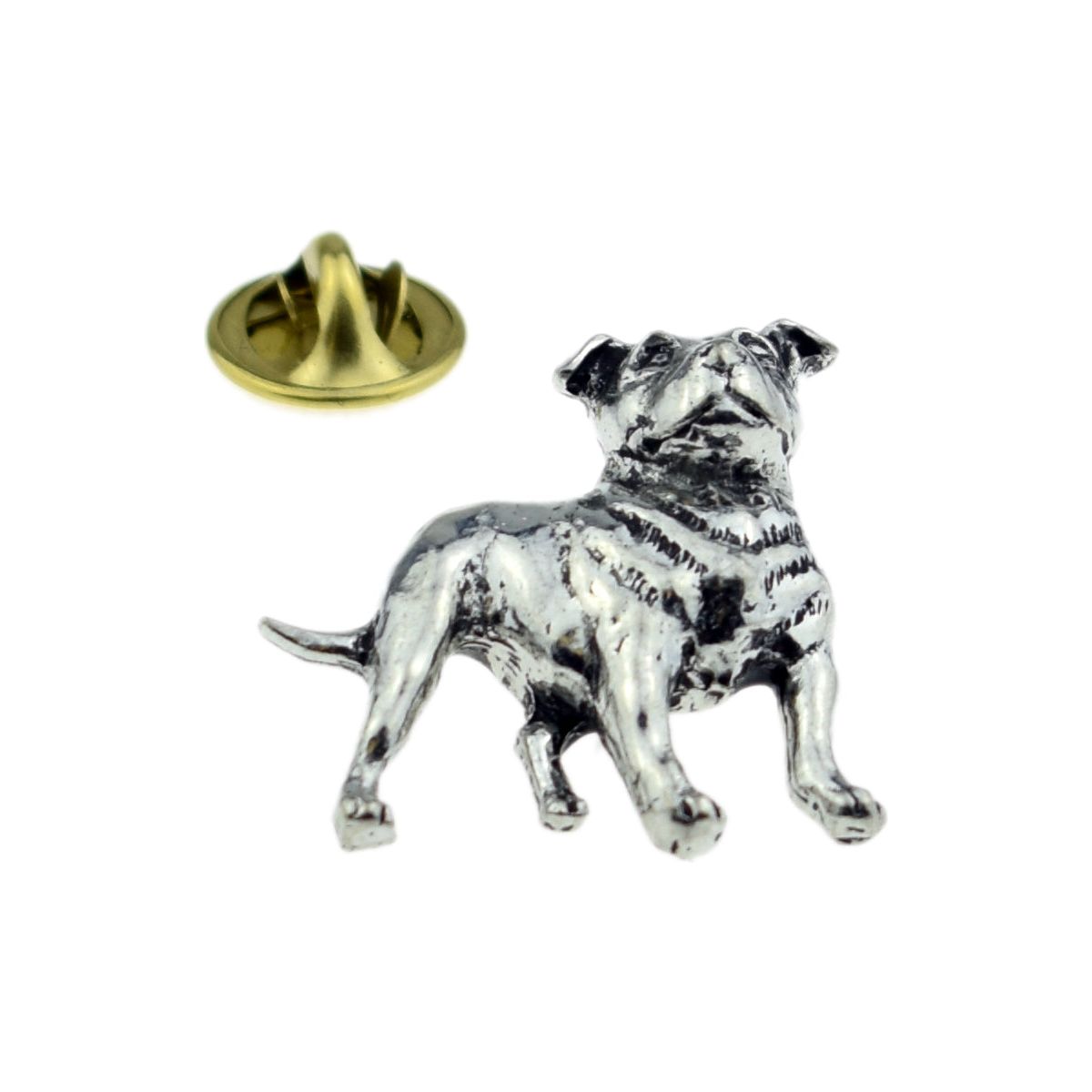 Staffordshire Bull Terrier Dog Pewter Lapel Pin Badge - Ashton and Finch