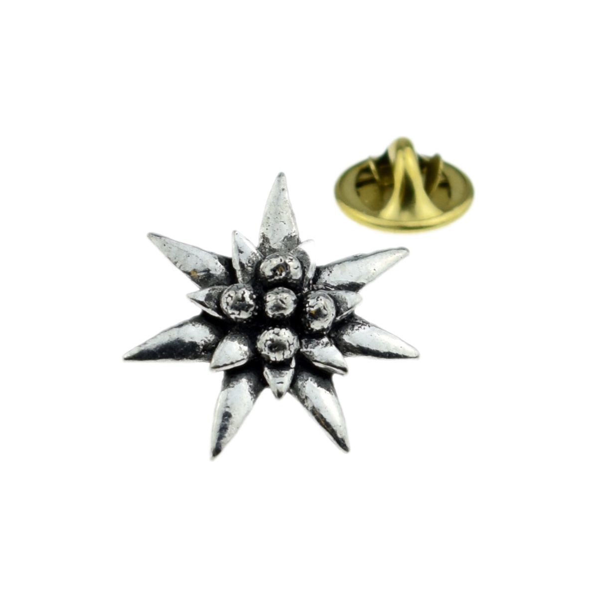 Small Edelweiss Pewter Lapel Pin Badge - Ashton and Finch