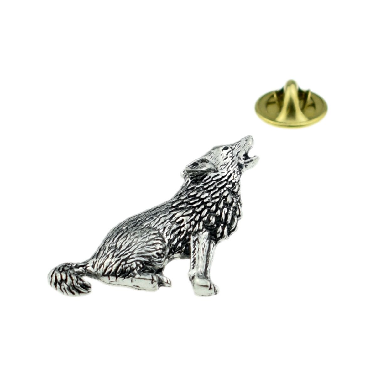 Howling Wolf Pewter Lapel Pin Badge - Ashton and Finch