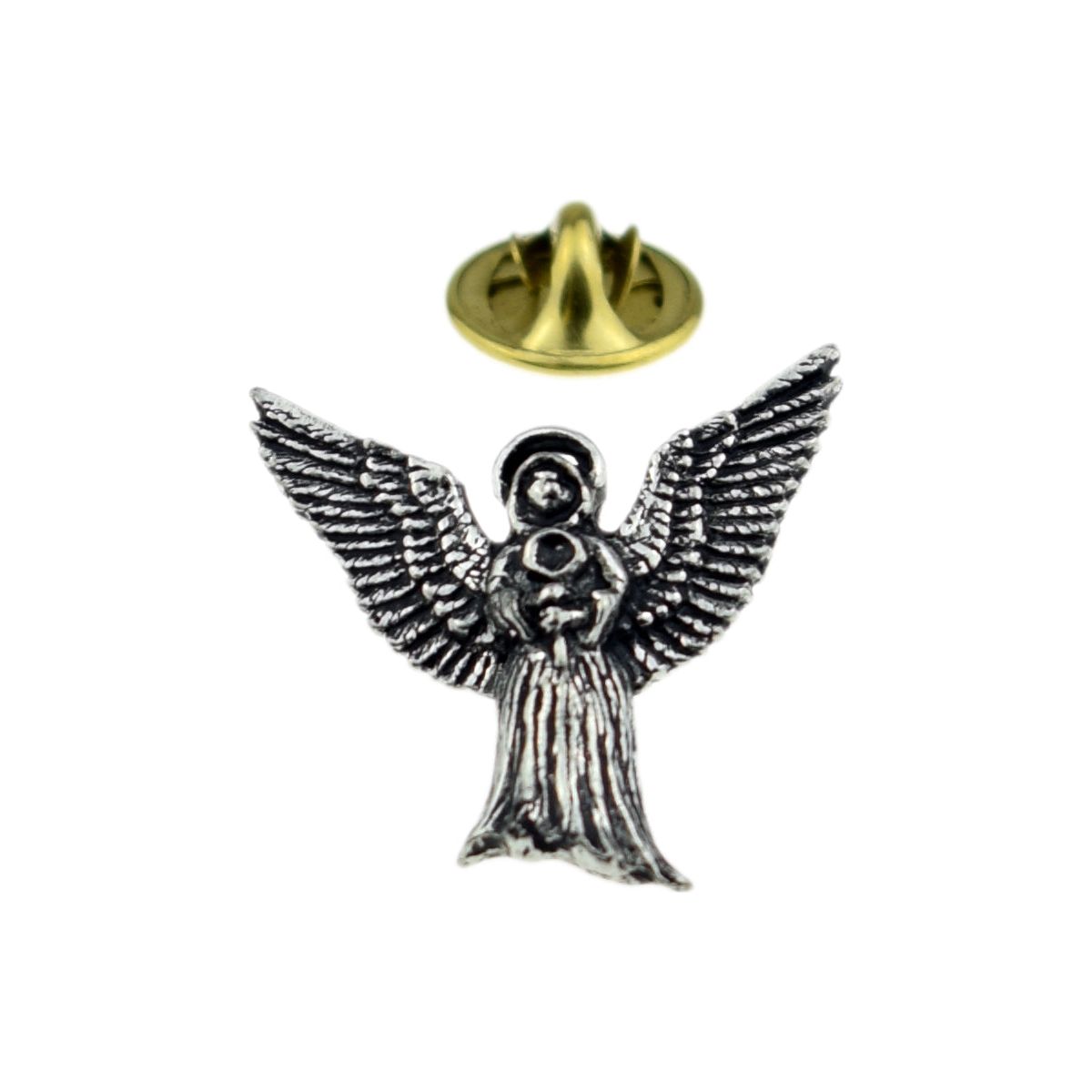 Flying Angel English Pewter Lapel Pin Badge - Ashton and Finch