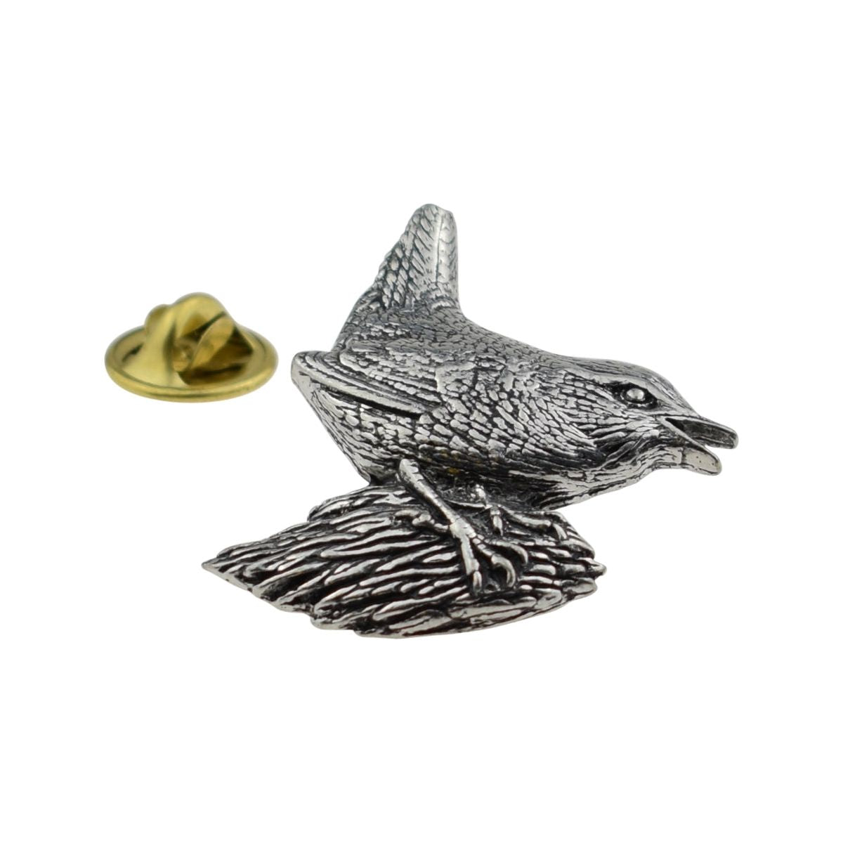 Wren Bird English Pewter Lapel Pin Badge - Ashton and Finch