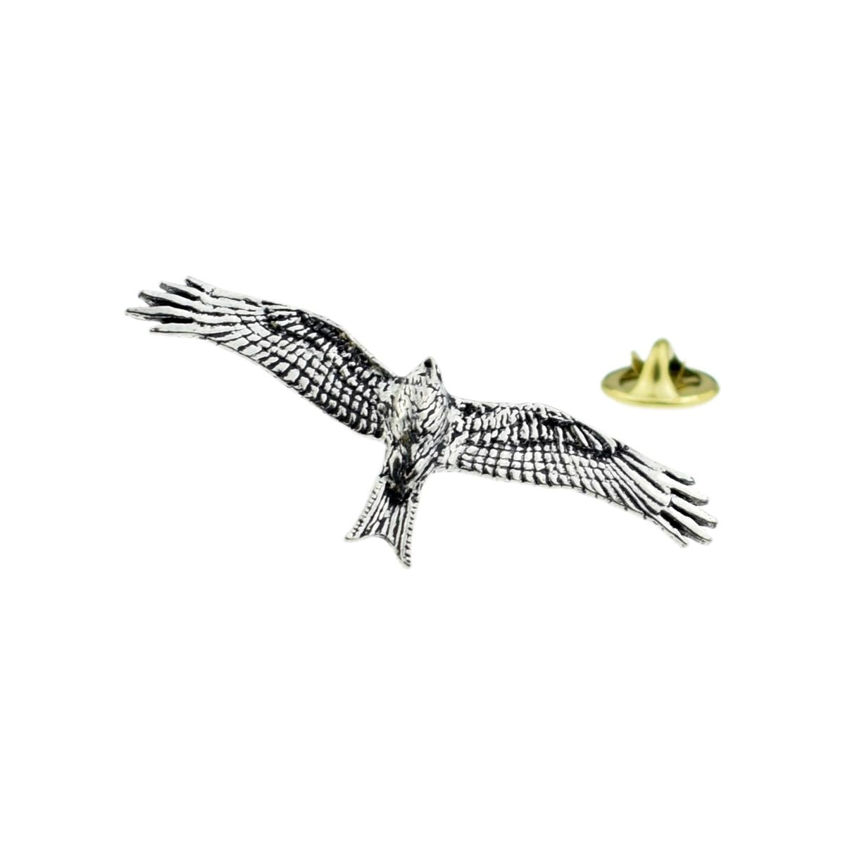 Red Kite Bird English Pewter Lapel Pin Badge - Ashton and Finch