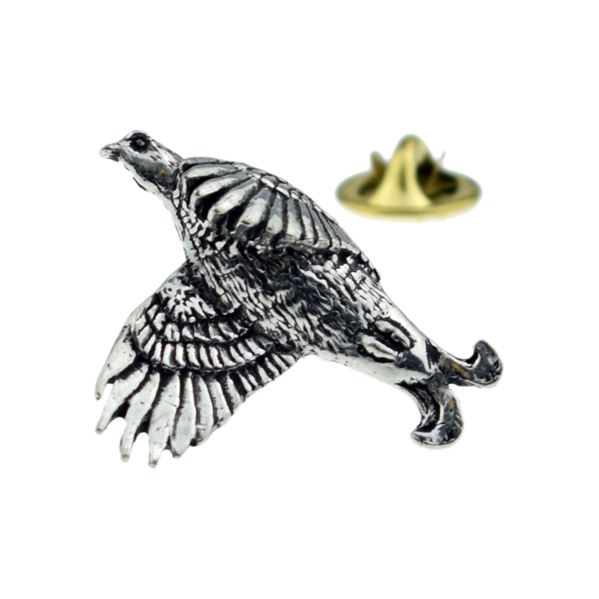 Black Grouse Bird English Pewter Lapel Pin Badge - Ashton and Finch
