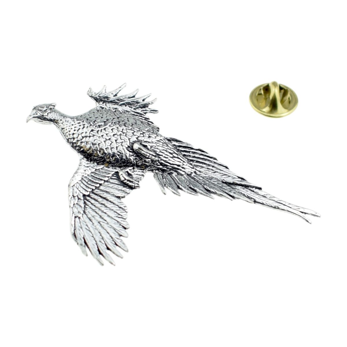 Large Pheasant English Pewter Lapel Pin Badge - Ashton and Finch