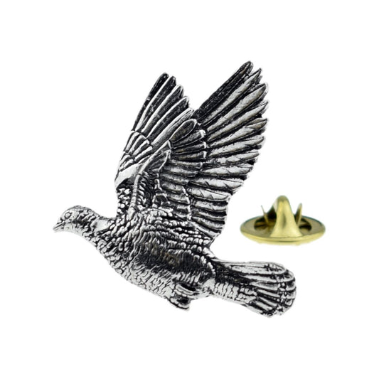 Woodpigeon Bird English Pewter Lapel Pin Badge - Ashton and Finch