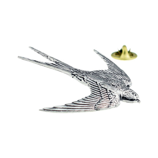 Swallow Bird English Pewter Lapel Pin Badge - Ashton and Finch