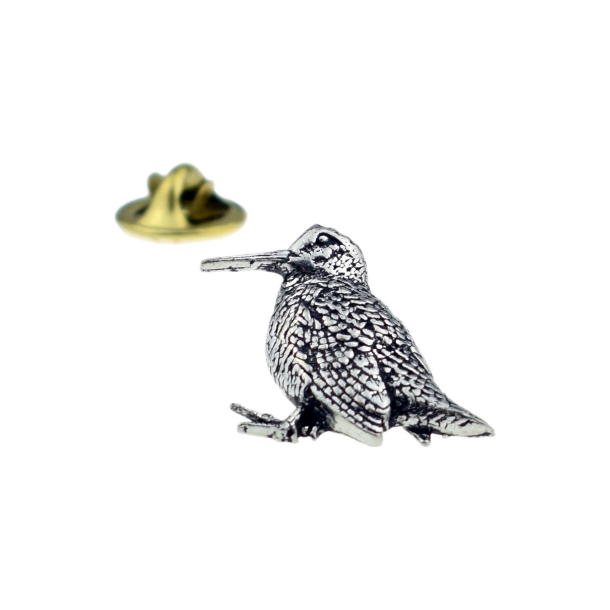 Standing Woodcock Bird English Pewter Lapel Pin Badge - Ashton and Finch