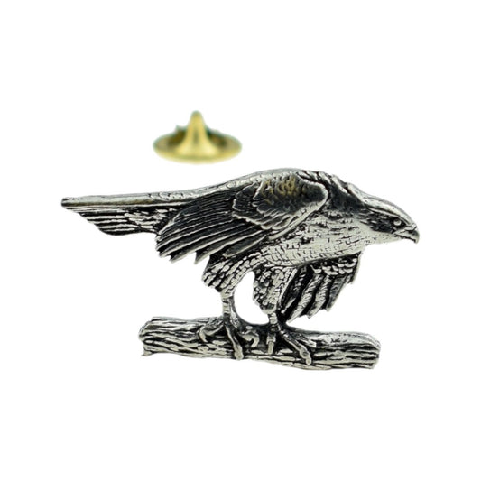 Hawk English Pewter Lapel Pin Badge - Ashton and Finch