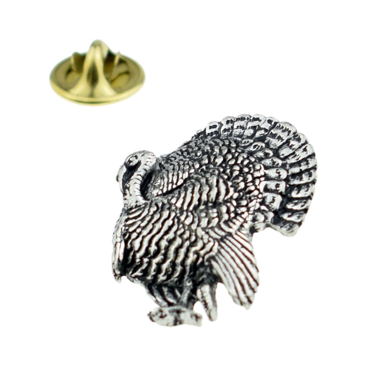 Turkey Bird English Pewter Lapel Pin Badge - Ashton and Finch