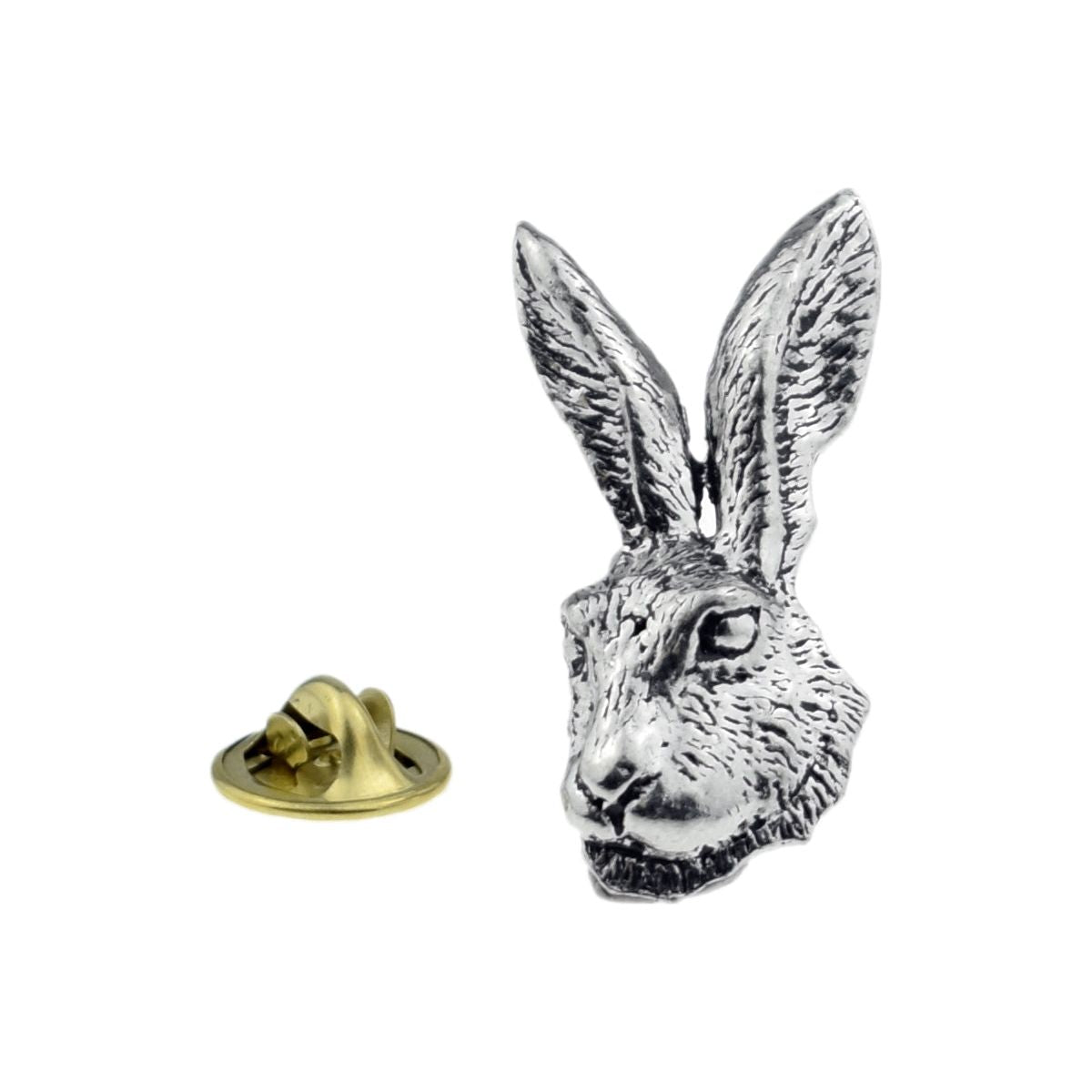 Hares Head (Rabbit) Pewter Lapel Pin Badge - Ashton and Finch