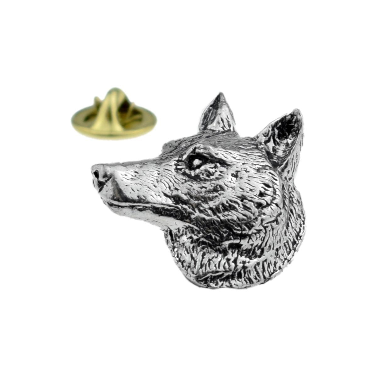 Wolfs Head English Pewter Lapel Pin Badge - Ashton and Finch