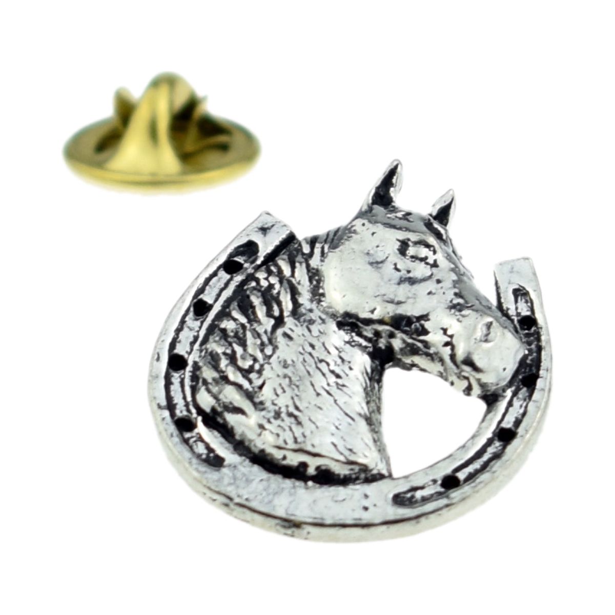 Horseshoe Equestrian Pewter Lapel Pin Badge - Ashton and Finch