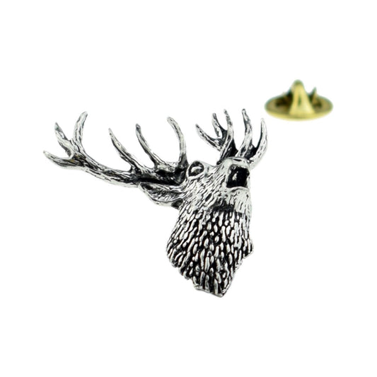 Roaring Stag English Pewter Lapel Pin Badge - Ashton and Finch