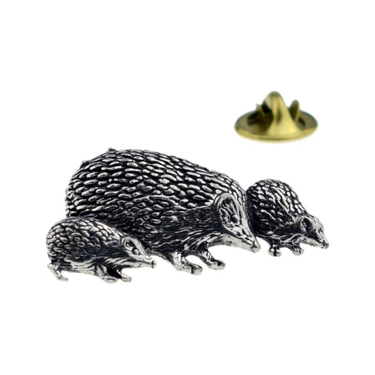 Hedgehogs English Pewter Lapel Pin Badge - Ashton and Finch