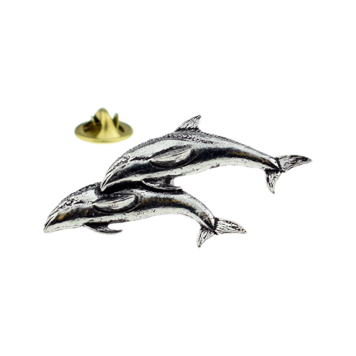 Dolphin English Pewter Lapel Pin Badge - Ashton and Finch