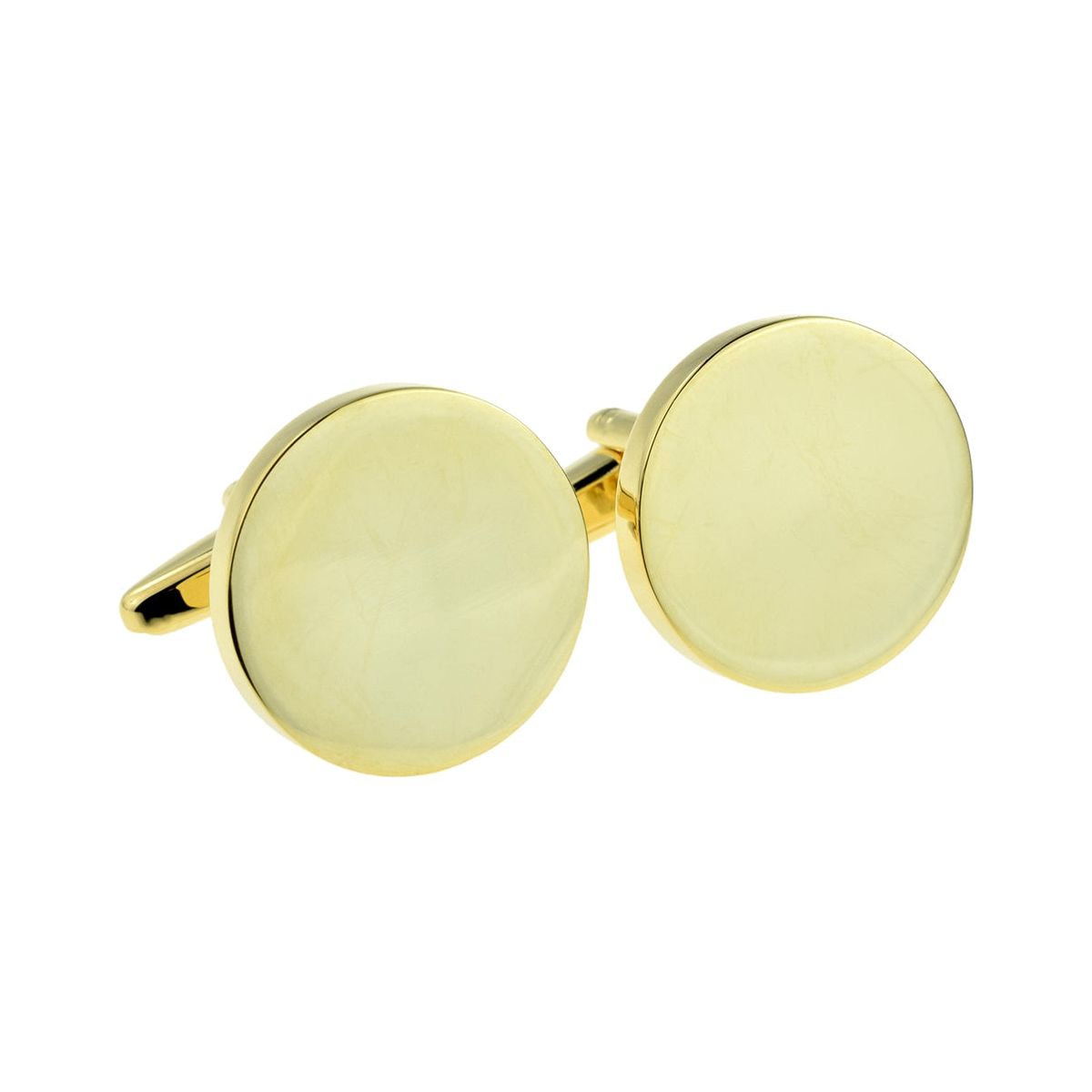 Engraved Deluxe Gold Round Cufflinks - Ashton and Finch