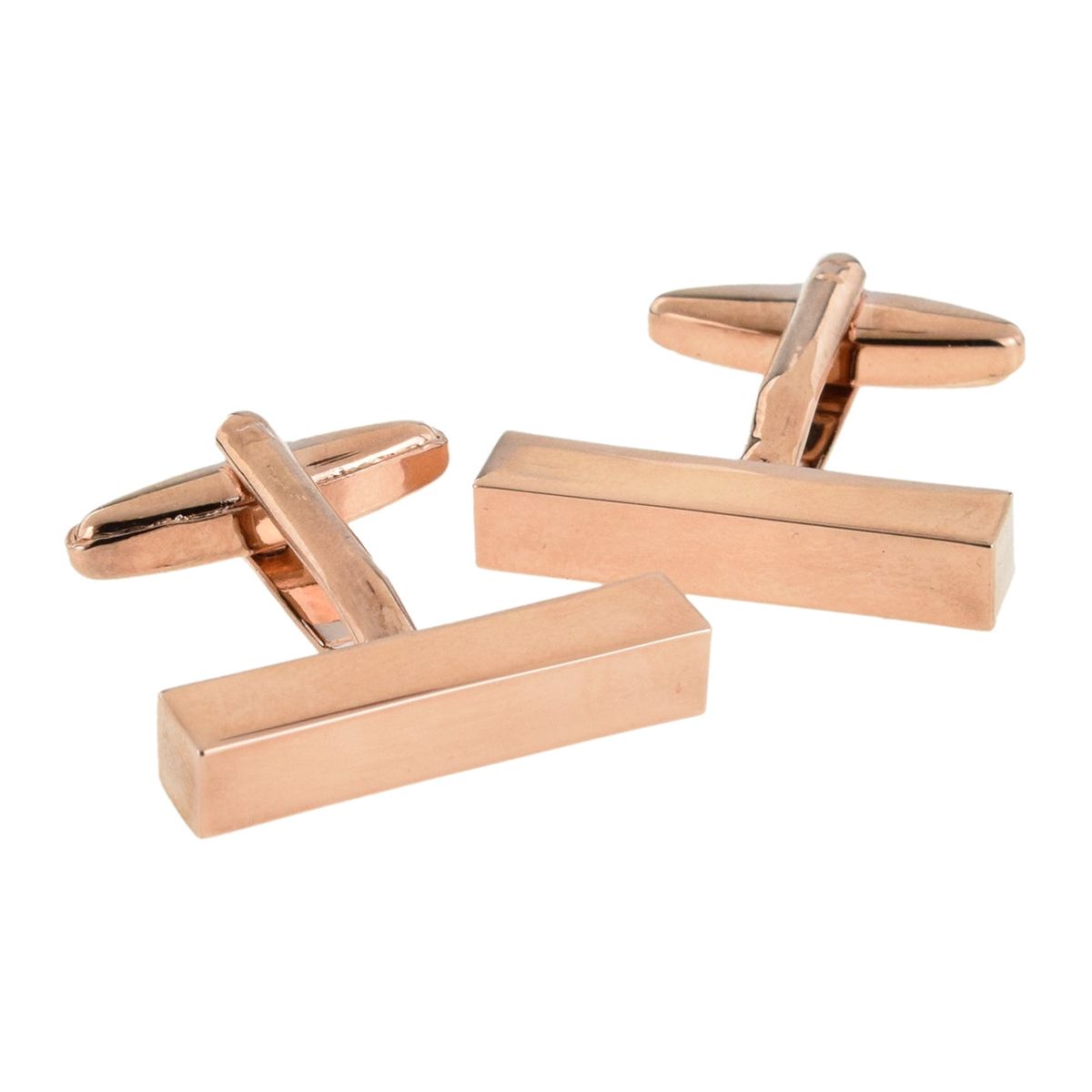 Engraved Rose Gold Plated Cuboid Cufflinks - Ashton and Finch