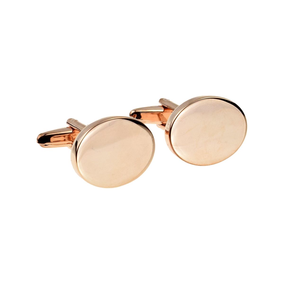 Engraved Plain Rose Gold Oval Cufflinks - Ashton and Finch
