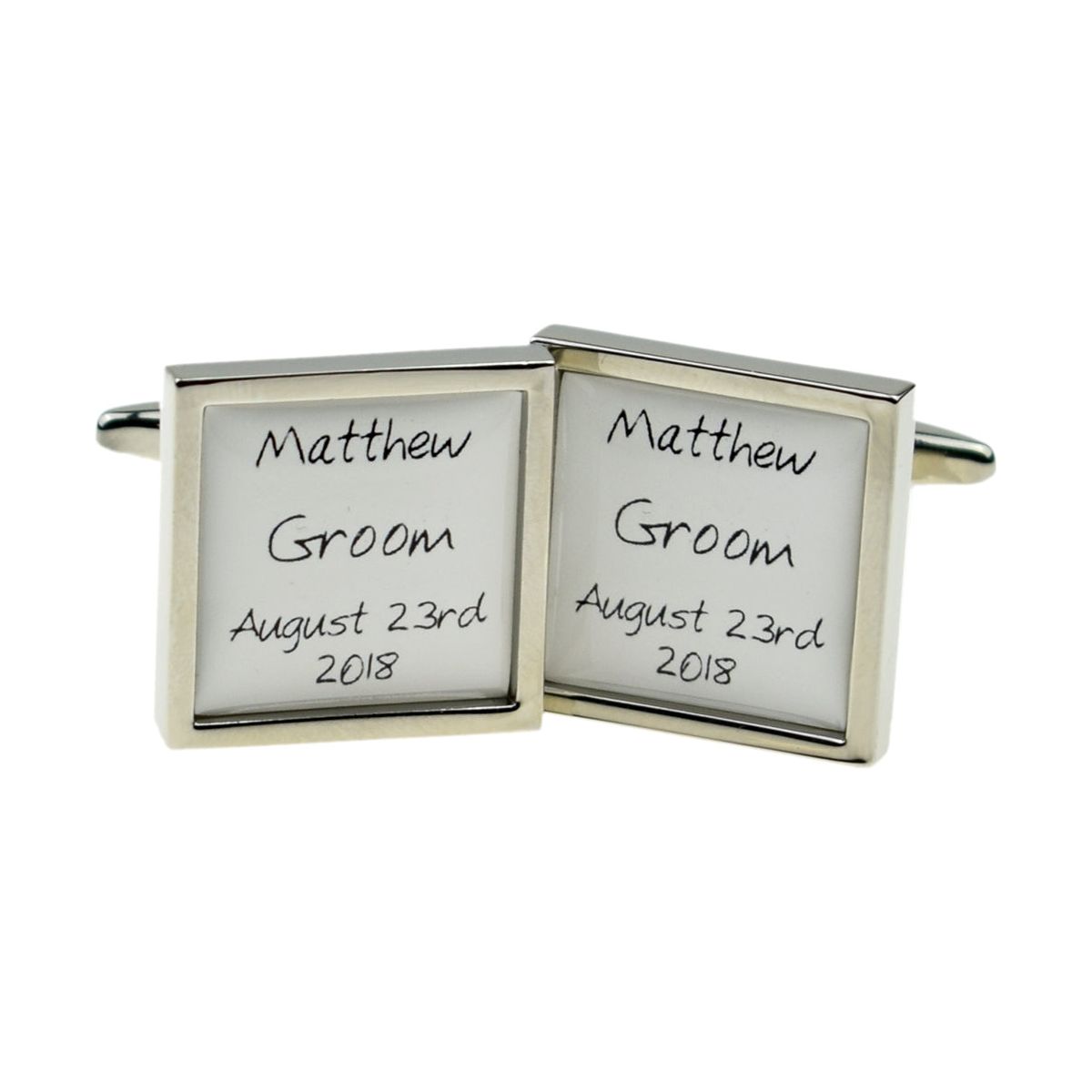 Bespoke Personalised Square Wedding Text Cufflinks - Ashton and Finch