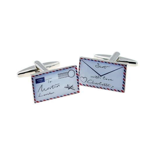 Personalised Air Mail Love Letter Design Cufflinks - Ashton and Finch