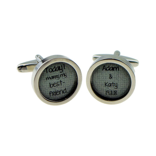Personalised Today I Marry My Best Friend Design Cufflinks - Ashton and Finch